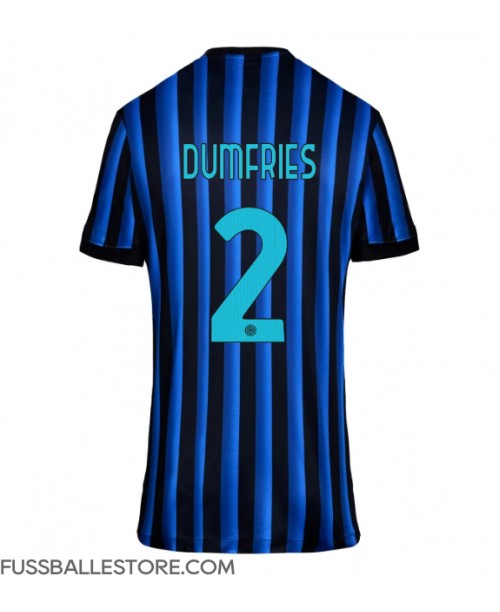 Günstige Inter Milan Denzel Dumfries #2 Heimtrikot Damen 2025-26 Kurzarm Günstige Inter Milan Denzel Dumfries #2 Heimtrikot Damen 2025-26 Kurzarm